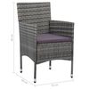 vidaXL 5 Piece Patio Dining Set Gray