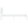 vidaXL Bed Frame White Powder-coated steel Full Bed Frame Rectangular