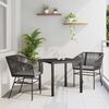 vidaXL Garden Dining Set 7 pcs Gray Poly rattan