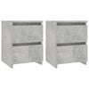 vidaXL Bedside Cabinet Set of 2 Concrete Grey Engineered Wood Small
