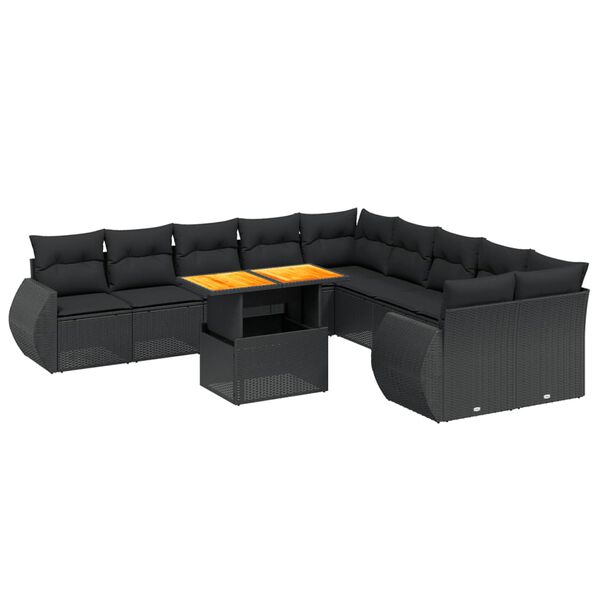 vidaXL Garden Sofa Set Black