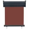 vidaXL Balcony Side Awning Brown Steel 25.6 x 98.4 in Retractable