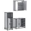 vidaXL Bathroom Furniture Set Grey Sonoma Engineered wood, metal, glass