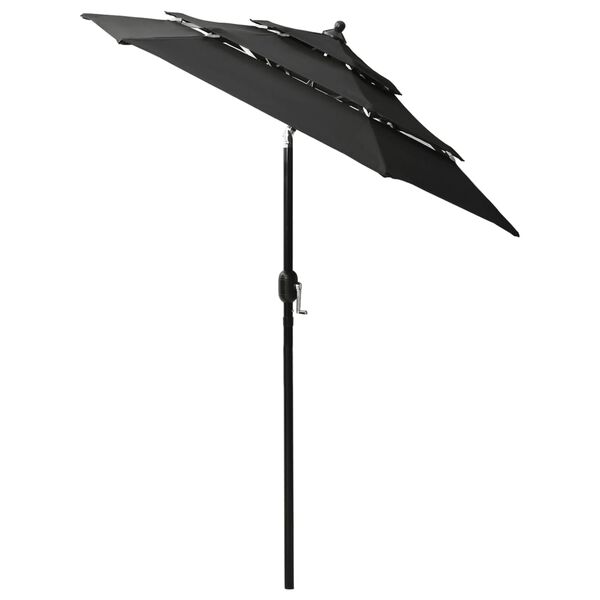 vidaXL Parasol Black Polyester, powder-coated aluminum 78.7 in diameter