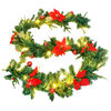 vidaXL Christmas Garland Green and red PVC 8.9ft Christmas Garland