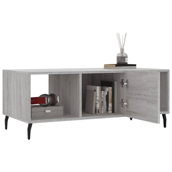 vidaXL Coffee Table Grey Sonoma 40.2x19.7x15.7" Engineered Wood
