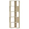 vidaXL Corner Bookcase 5-Tier Sonoma Oak 19.7x19.7x70.5" Engineered Wood
