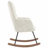 vidaXL Rocking Chair Cream White Velvet, Solid rubber wood, Steel