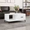 vidaXL Coffee Table High Gloss White Engineered Wood, Iron