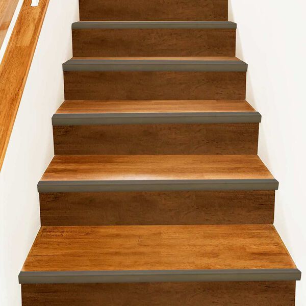 vidaXL Stair Nosings 30 pcs Brown 67 cm Aluminium