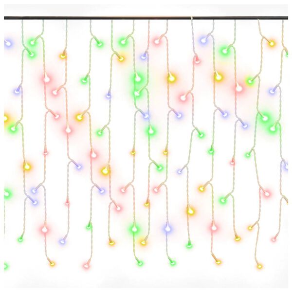 vidaXL Curtain Icicle Light Colorful Plastic, Copper 32.8ft long