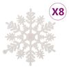 vidaXL Christmas Bauble Set Silver and white Plastic Multiple sizes