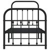 vidaXL Bed Frame Black Powder-Coated Steel Small Single Bed Frame