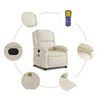 vidaXL Electric Massage Recliner Chair Cream Faux Leather
