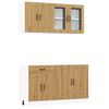 vidaXL Kitchen Cabinet Set Artisan Oak Engineered Wood and Glass