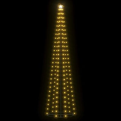 vidaXL Christmas Cone Tree Warm White 136 LEDs Decoration 27.6"x94.5"