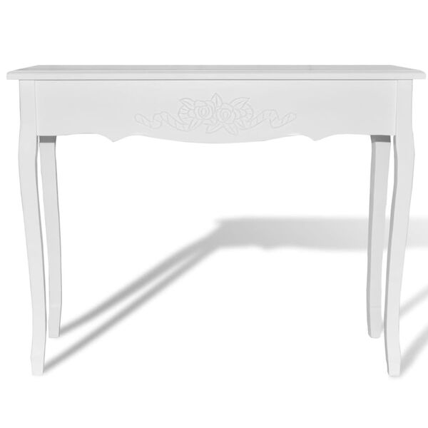 vidaXL Console Table White MDF and Pinewood Compact Stylish Design