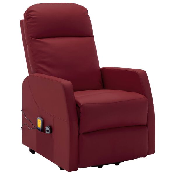 vidaXL Stand Up Massage Chair Wine Red