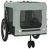 vidaXL Pet Bike Trailer Grey and black Oxford fabric, iron, PVC Medium