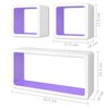 vidaXL Wall Cube Shleves 6 pcs White and Purple