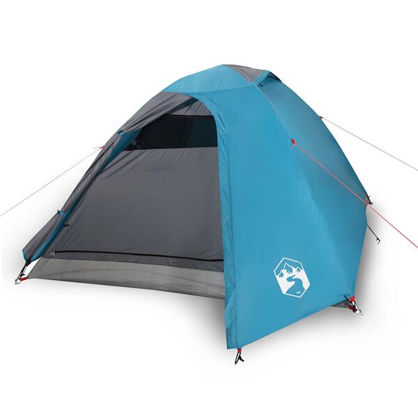 vidaXL Camping Tent Dome 3-Person Blue Waterproof