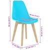 vidaXL Dining Chair Set of 2 Blue Polypropylene, Beechwood Medium