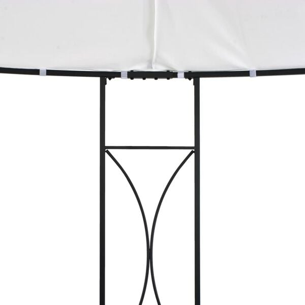 vidaXL Gazebo White and black Fabric (100% polyester), Powder-coated iron