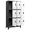 vidaXL Locker Cabinet Anthracite and White Steel Large Locker Cabinet