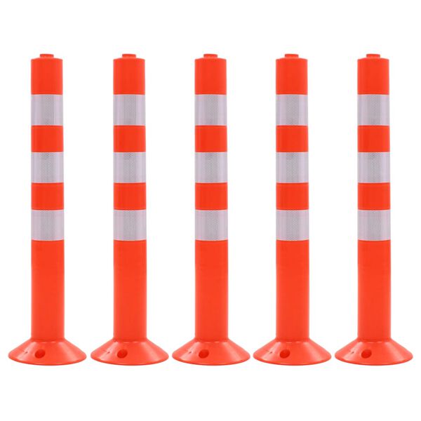 vidaXL Traffic Control Bollards 5 pcs Plastic 29.5 "