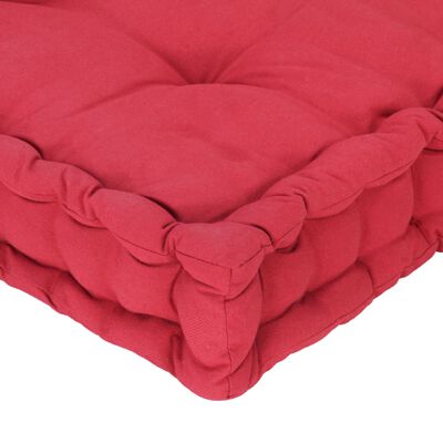 vidaXL Pallet Floor Cushion Cotton 47.2"x15.7"x2.8" Burgundy