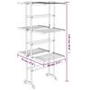 vidaXL 3-Tier Laundry Drying Rack with Wheels Silver 23.6"x27.6"x50.8"