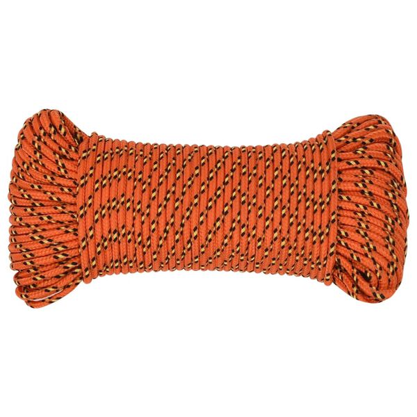 vidaXL Boat Rope Orange 0.16 " 820.2 ' Polypropylene