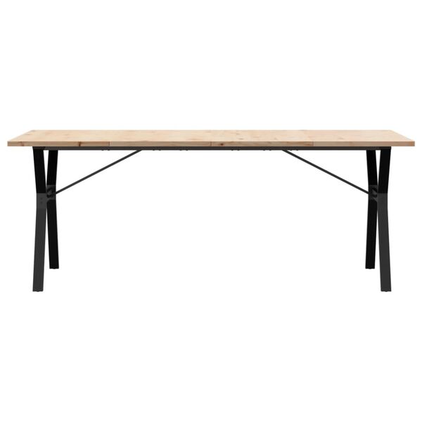 vidaXL Dining Table Natural Pine Solid Pine Wood Large Dining Table