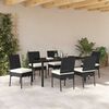 vidaXL Garden Dining Set 7 pcs Black Poly rattan