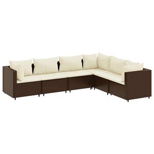 vidaXL Patio Lounge Set Brown, Cream White