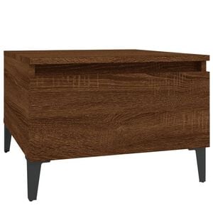 vidaXL Side Table Brown Oak Engineered wood and metal Side Table
