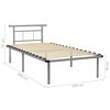 vidaXL Bed Frame Grey Powder-coated metal Single Durable Bed Frame