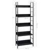 vidaXL Shelf Cabinet Black Engineered Wood 23.6x10.9x62.4 in