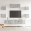 vidaXL 7 Piece TV Stand Set Concrete Gray Engineered Wood