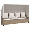 vidaXL Garden Sofa Set Beige PE rattan, powder-coated steel, polyester