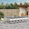 vidaXL Garden Dining Set White, Light Grey