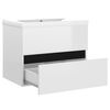 vidaXL Sink Cabinet with Built-in Basin High Gloss White Engineered Wood