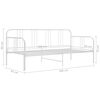 vidaXL Sofa Bed Frame White Metal Single