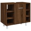 vidaXL Bathroom Furniture Set Brown Oak Engineered Wood, Acrylic Large