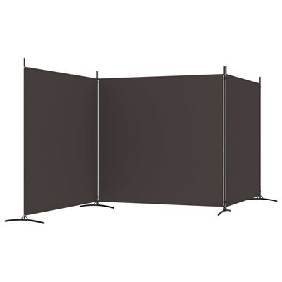 vidaXL 3-Panel Room Divider Brown 206.7"x70.9" Fabric