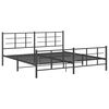 vidaXL Bed Frame Black Steel Double Bed Frame Rectangular Modern