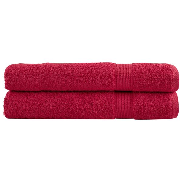 vidaXL Sauna Towel Set of 2 Red 100% cotton Large Sauna Towel