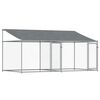 vidaXL Dog Cage Grey Galvanized Steel 157.5 x 78.7 x 78.7 in Durable