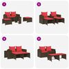 vidaXL 5 Piece Patio Sofa Set with Cushions Stackable Brown Poly Rattan