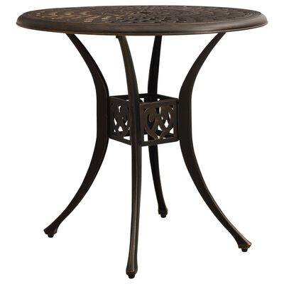 vidaXL Patio Table Bronze 30.7"x30.7"x28.3" Cast Aluminum
